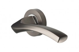 Door Handles Vision Designer Auva Lever on Round Rose Graphite & Polished Chrome 5201 15.73